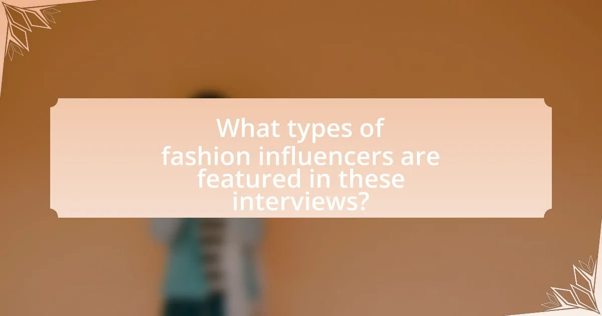 What types of fashion influencers are featured in these interviews?
